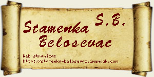Stamenka Beloševac vizit kartica
